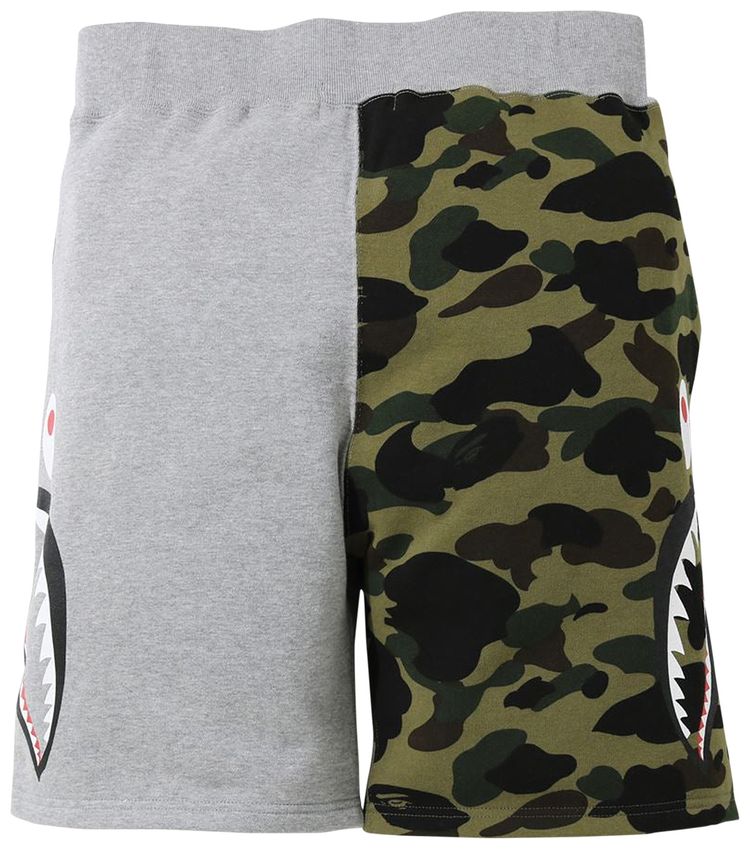 BAPE 1st Camo Side Shark Sweat Shorts Grey