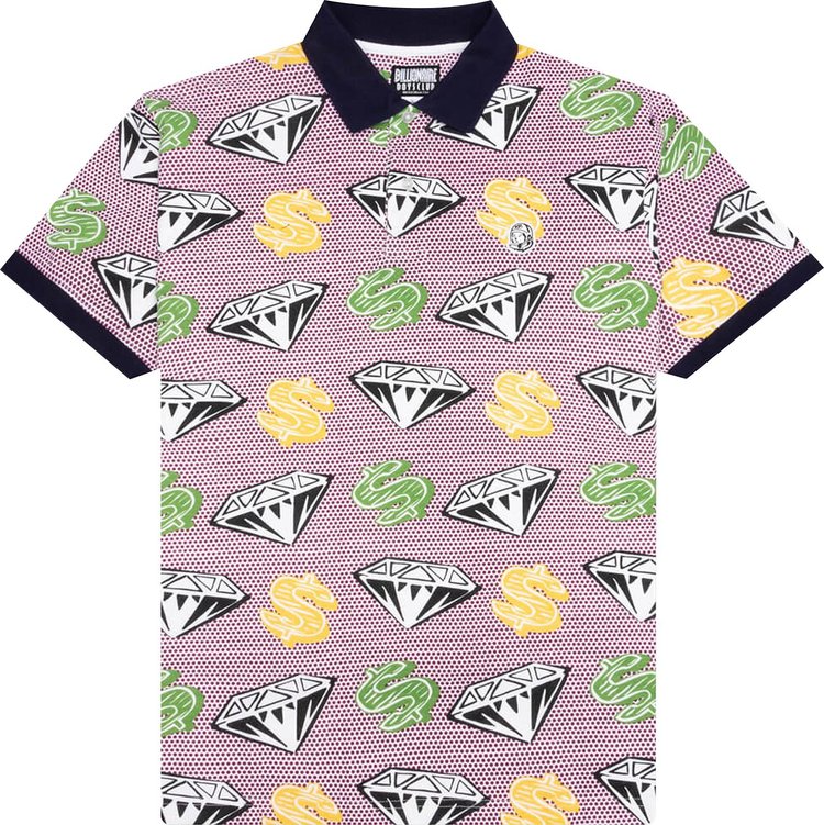 Billionaire Boys Club Spotted Polo Shirt PinkWhite