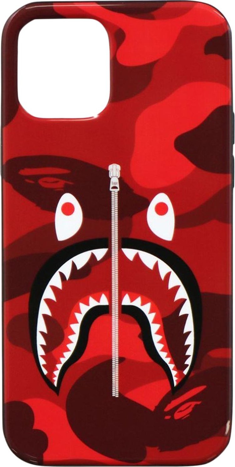 BAPE Color Camo Shark iPhone 12/12 Pro Case 'Red'