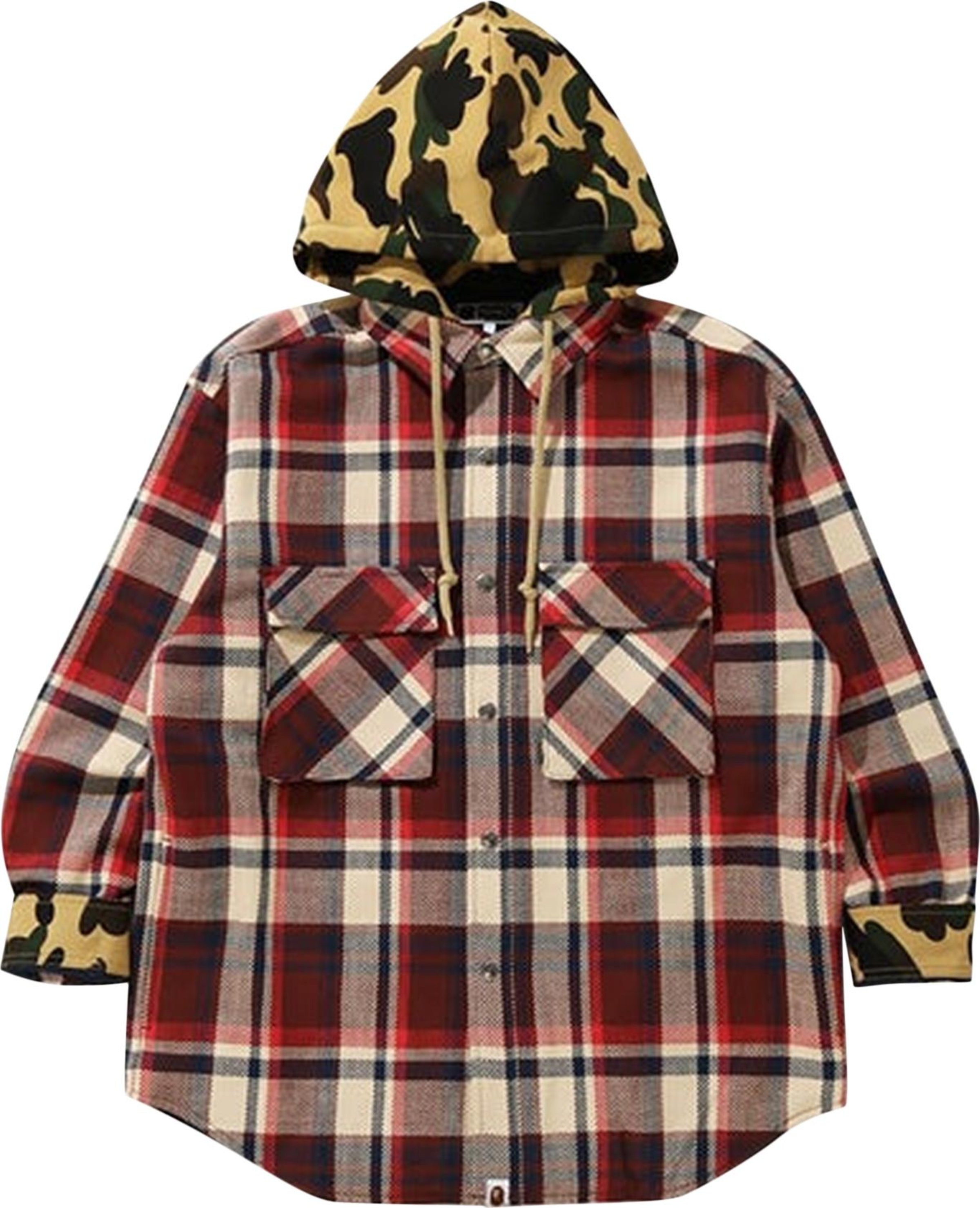 Buy BAPE Check Hoodie Jacket 'Red' - 1G70 140 005 RED | GOAT