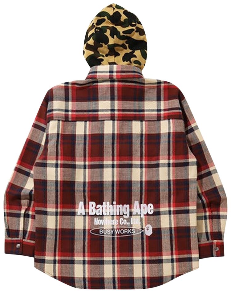 BAPE Check Hoodie Jacket Red