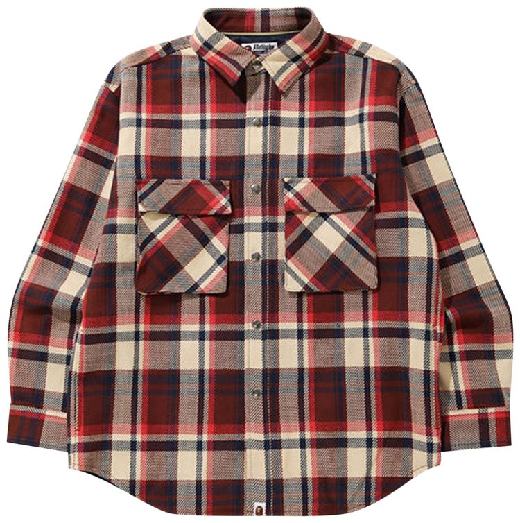 BAPE Check Hoodie Jacket Red