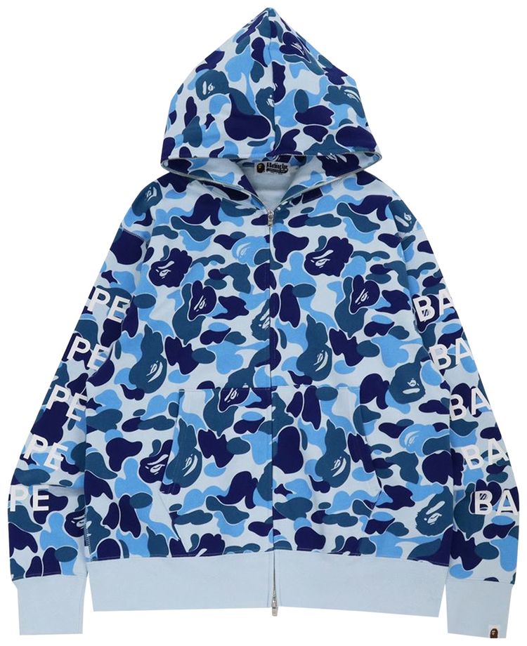 BAPE Big ABC Camo Relaxed Fit Full Zip Hoodie Blue