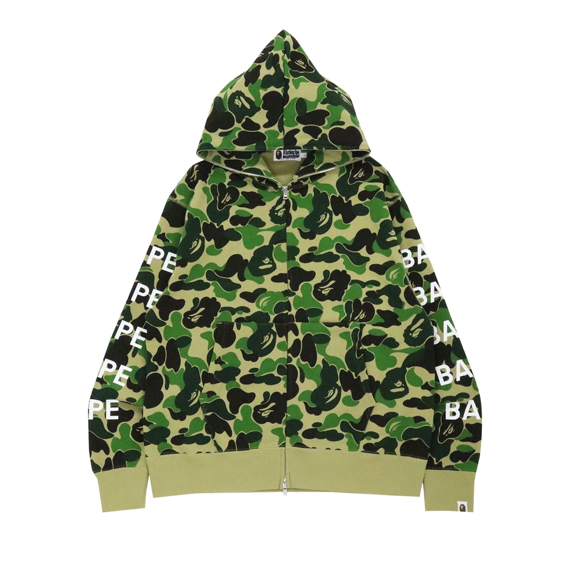 Buy BAPE Big ABC Camo Relaxed Fit Full Zip Hoodie 'Green' - 1H80