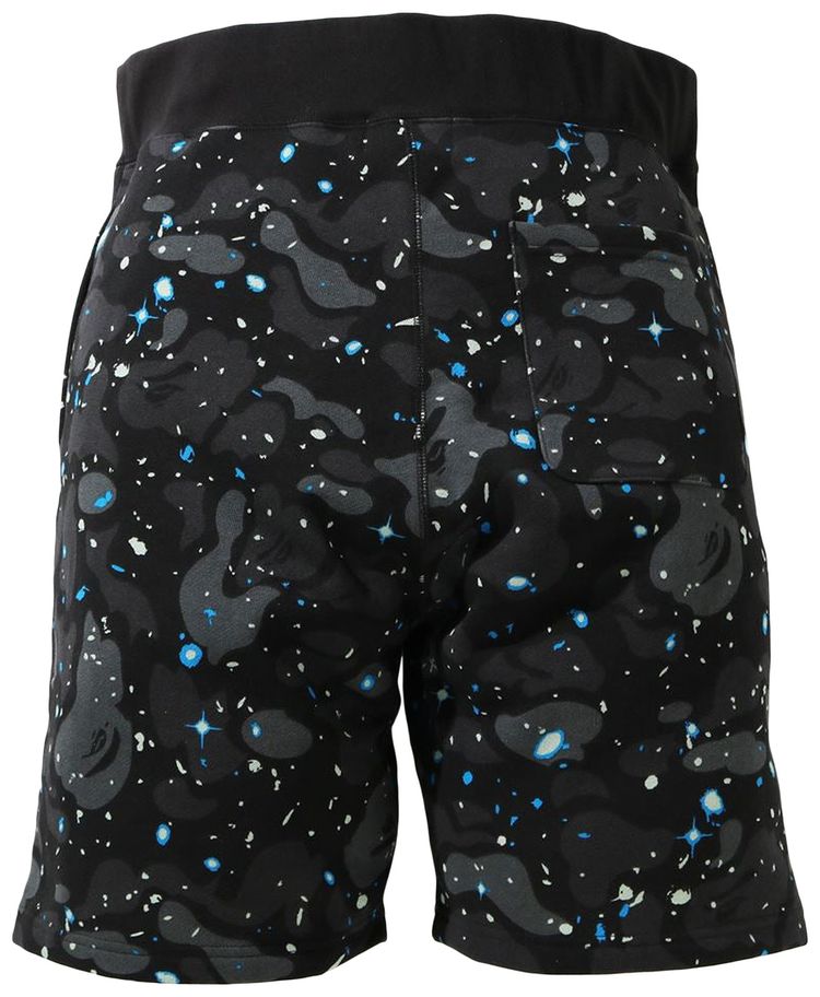 BAPE Space Camo Shark Sweat Shorts Black