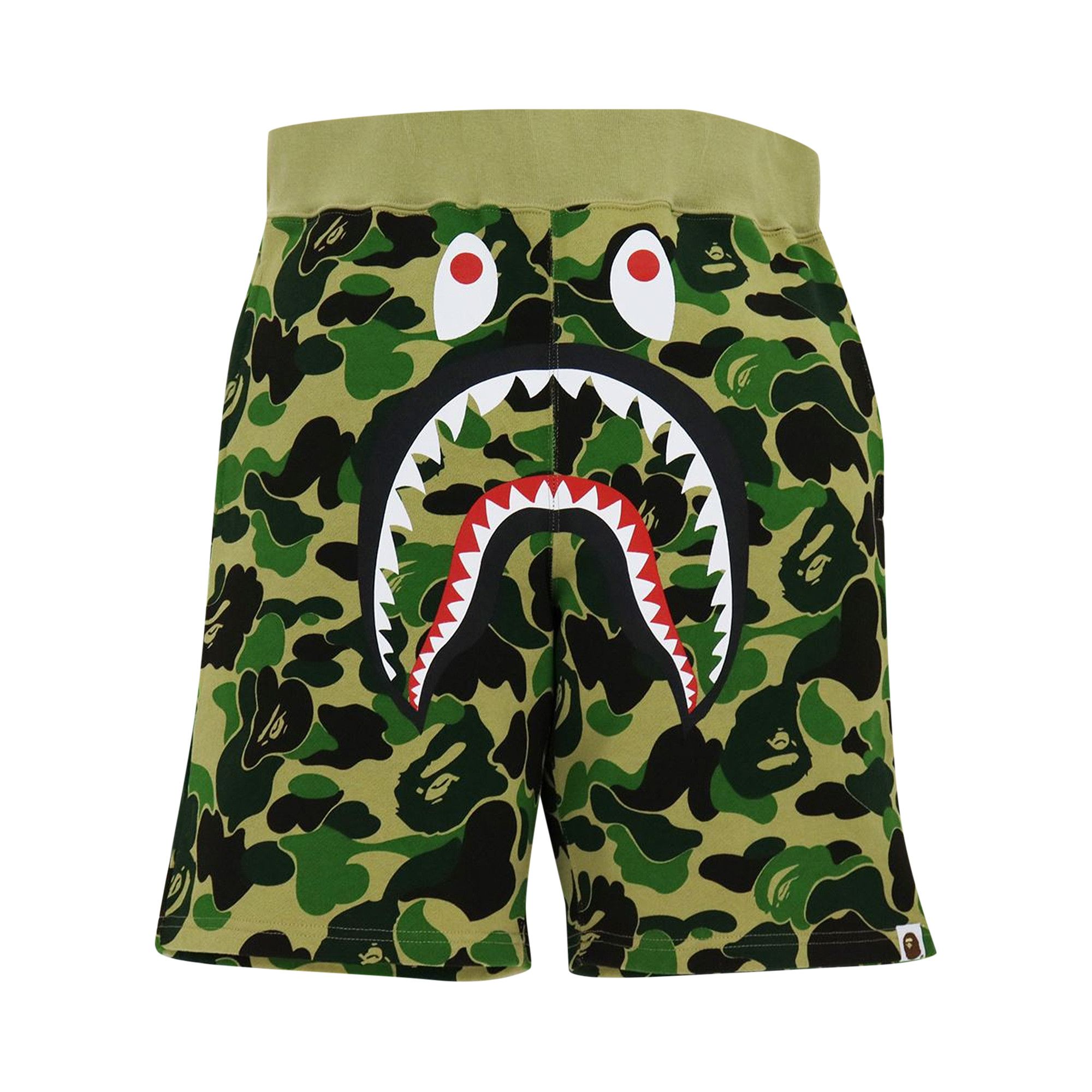 Buy BAPE Big ABC Camo Shark Sweat Shorts Green 1H70 153 001 GREEN GOAT CA