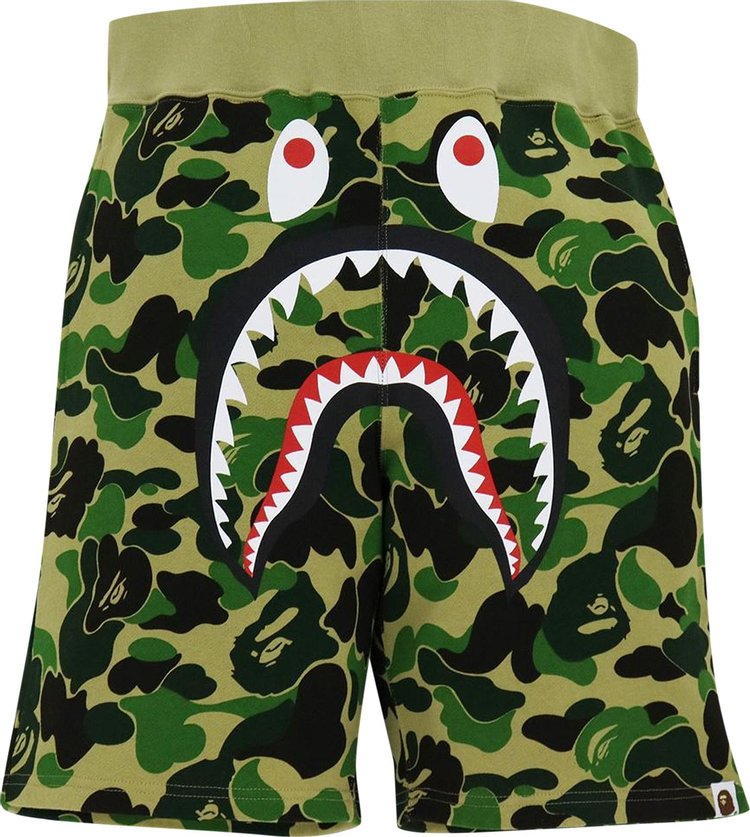 BAPE Big ABC Camo Shark Sweat Shorts 'Green'
