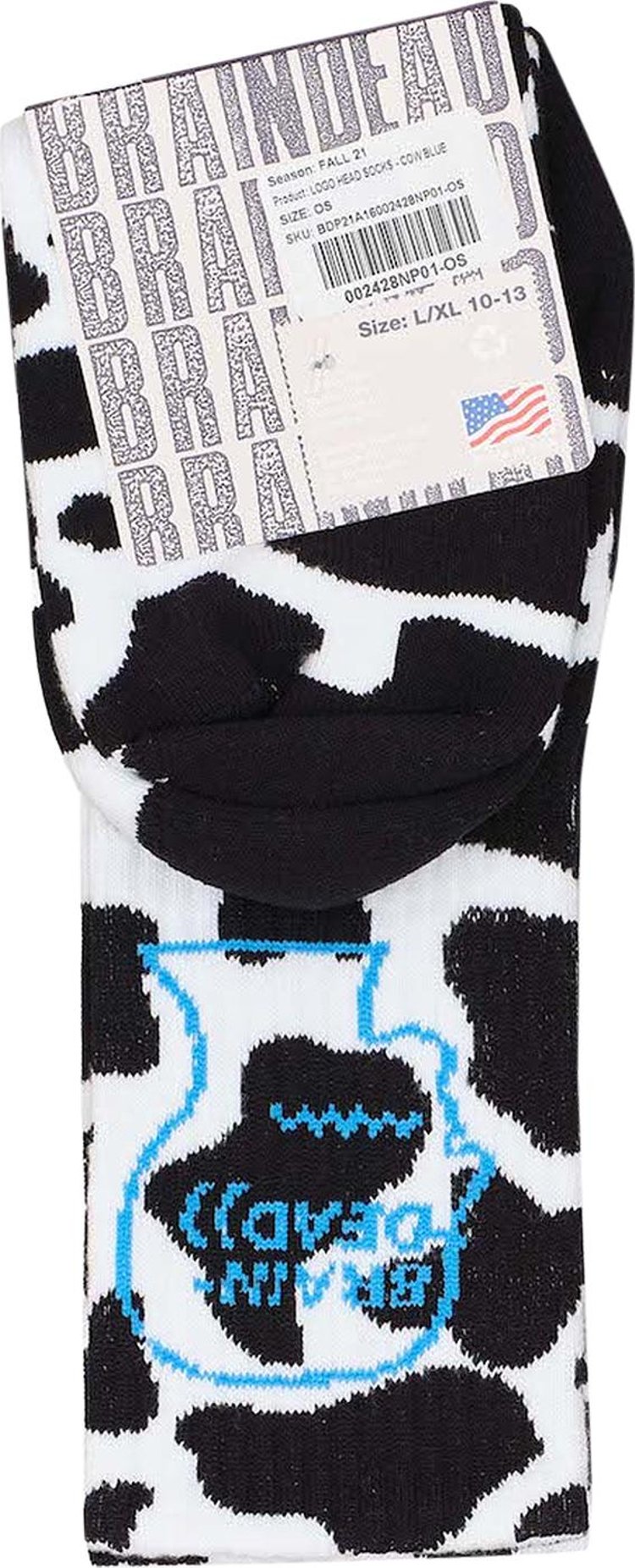 Brain Dead Cowprint Socks CowBlue