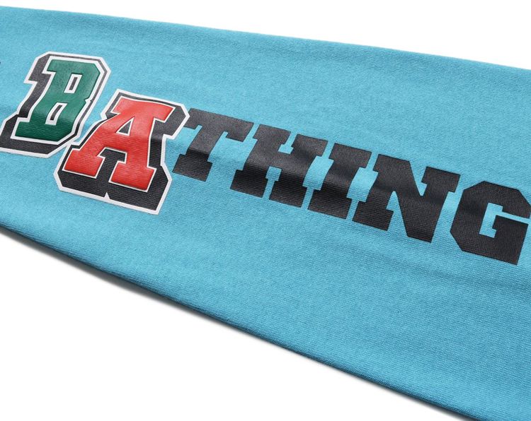 BAPE Multi Fonts Relaxed Fit Heavy Weight Long Sleeve Sax
