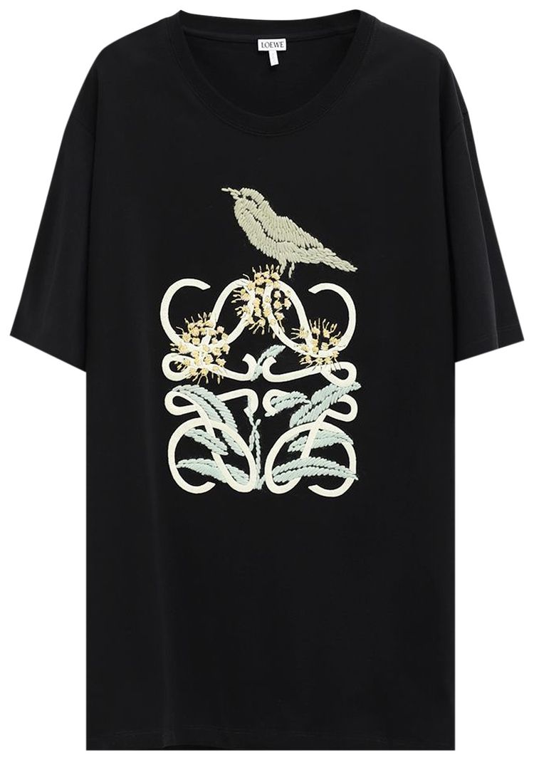 Loewe Herbarium Anagram T Shirt BlackMulticolor