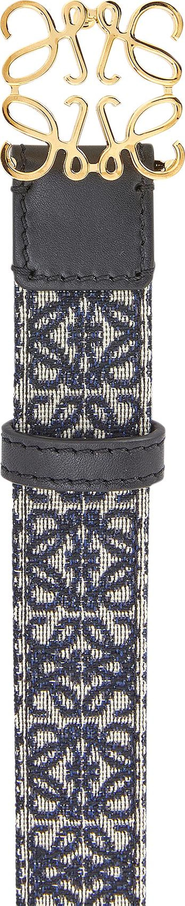 Loewe Anagram Jacquard 28cm Belt BlackGold