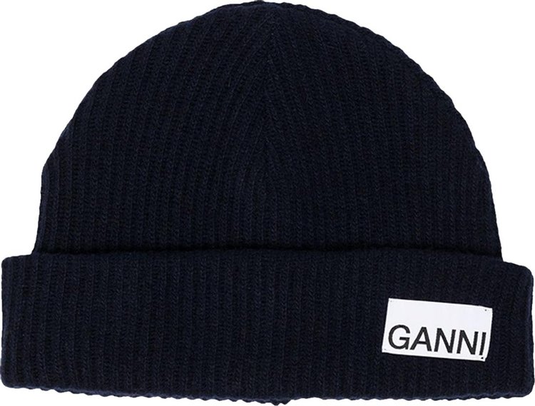 GANNI Logo Beanie 'Black'