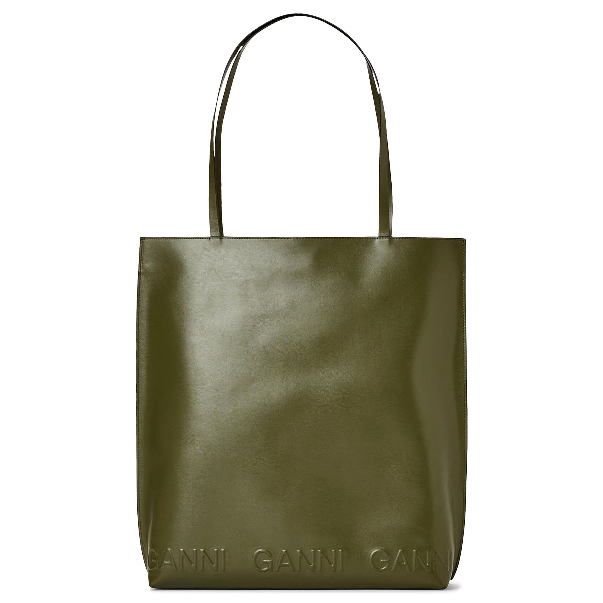 Buy GANNI Banner Logo Tote Kalamata A3585 861 KALA GOAT CA