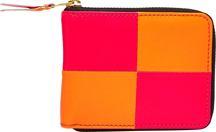 Comme des Garcons Wallet Fluo Squares Wallet OrangePink