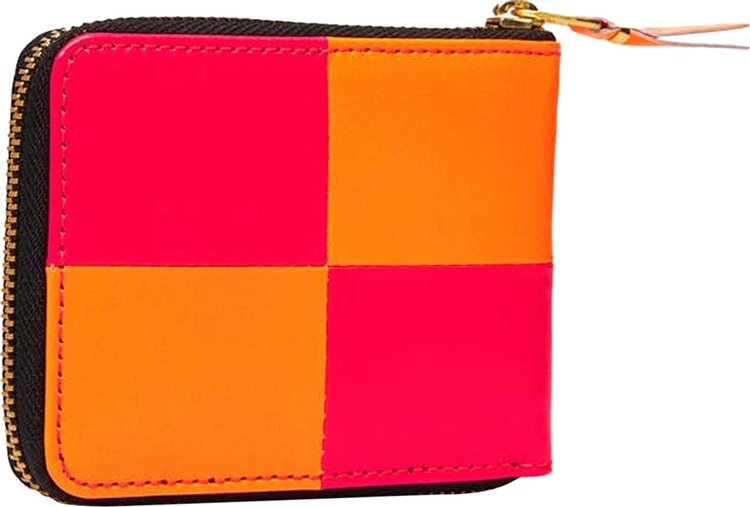 Comme des Garcons Wallet Fluo Squares Wallet OrangePink