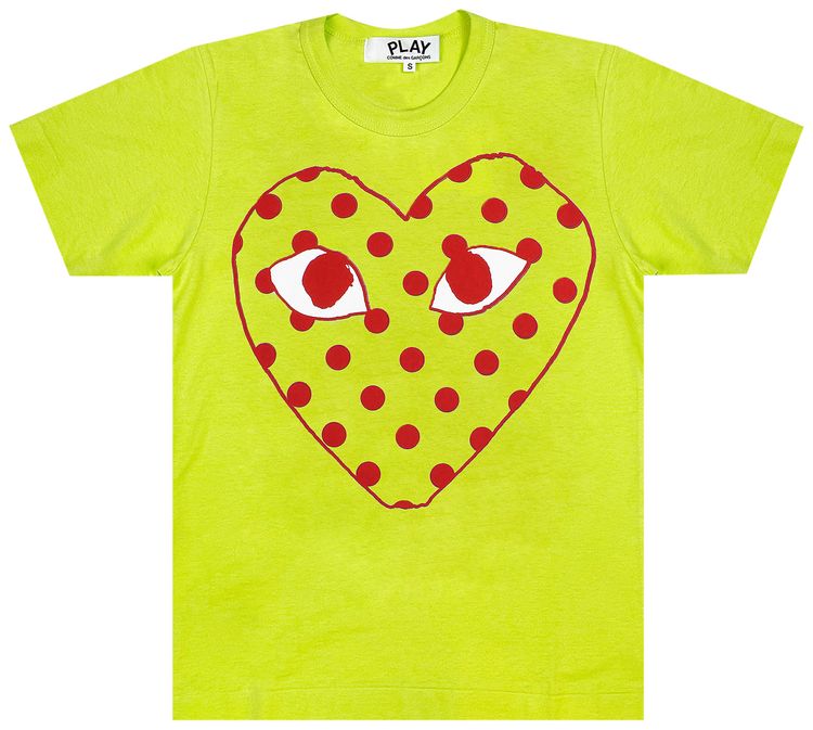 Comme des Garcons PLAY Polka Dot Logo Tee Green