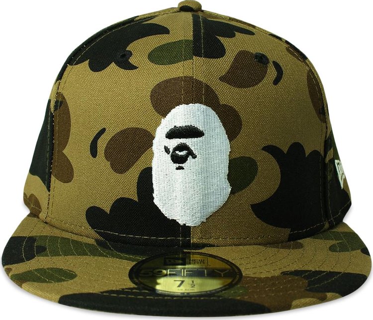 BAPE New Era 59 Fifty 1st Camo Ape Head Cap Green