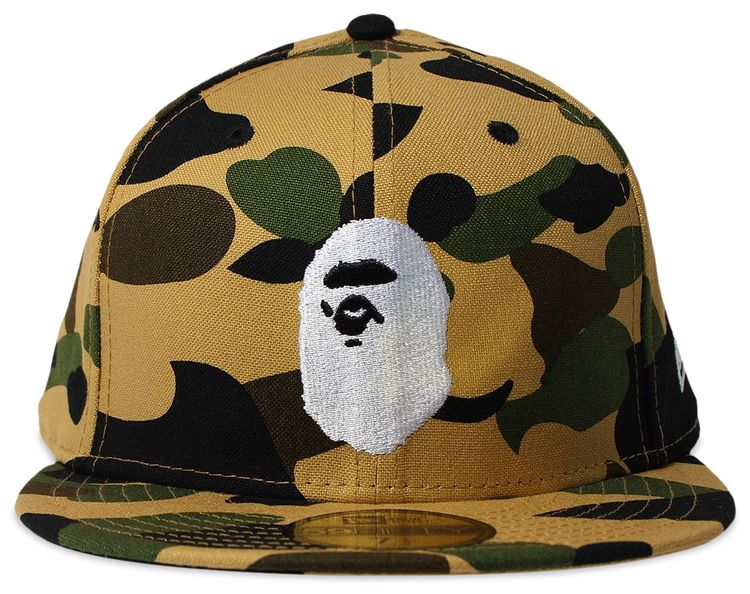 BAPE New Era 59 Fifty 1st Camo Ape Head Cap Yellow