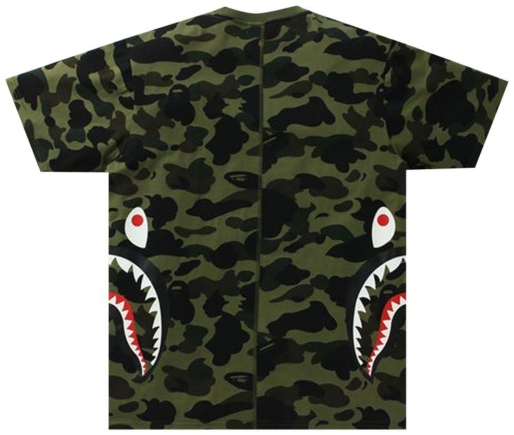 BAPE 1st Camo Side Shark Tee Green
