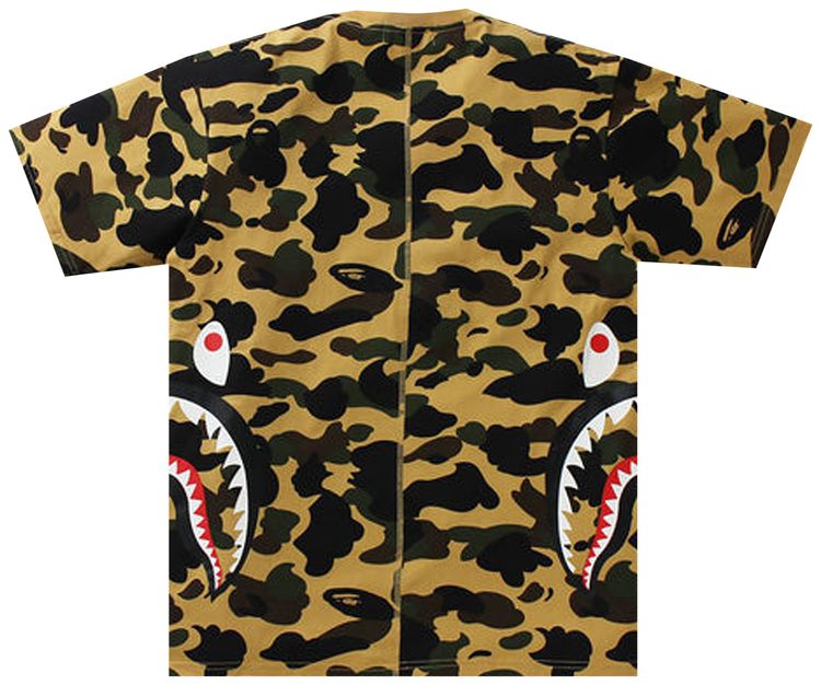 BAPE 1st Camo Side Shark Tee Yellow