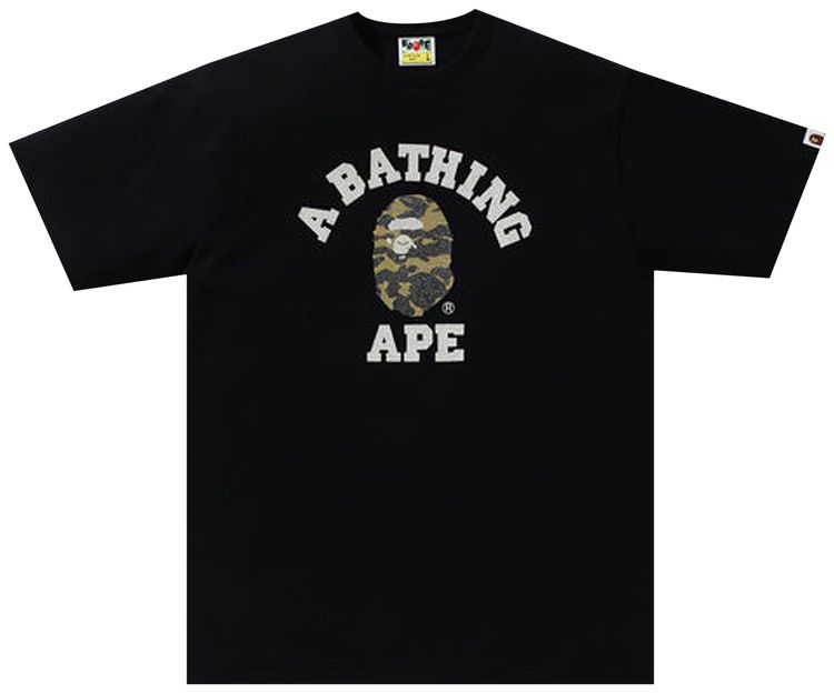 BAPE Glass Beads 1st Camo College Tee BlackYellow