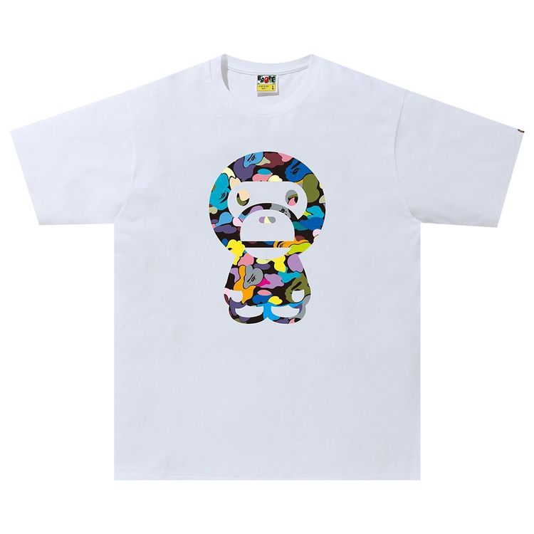 BAPE Multi Camo Big Baby Milo Tee White