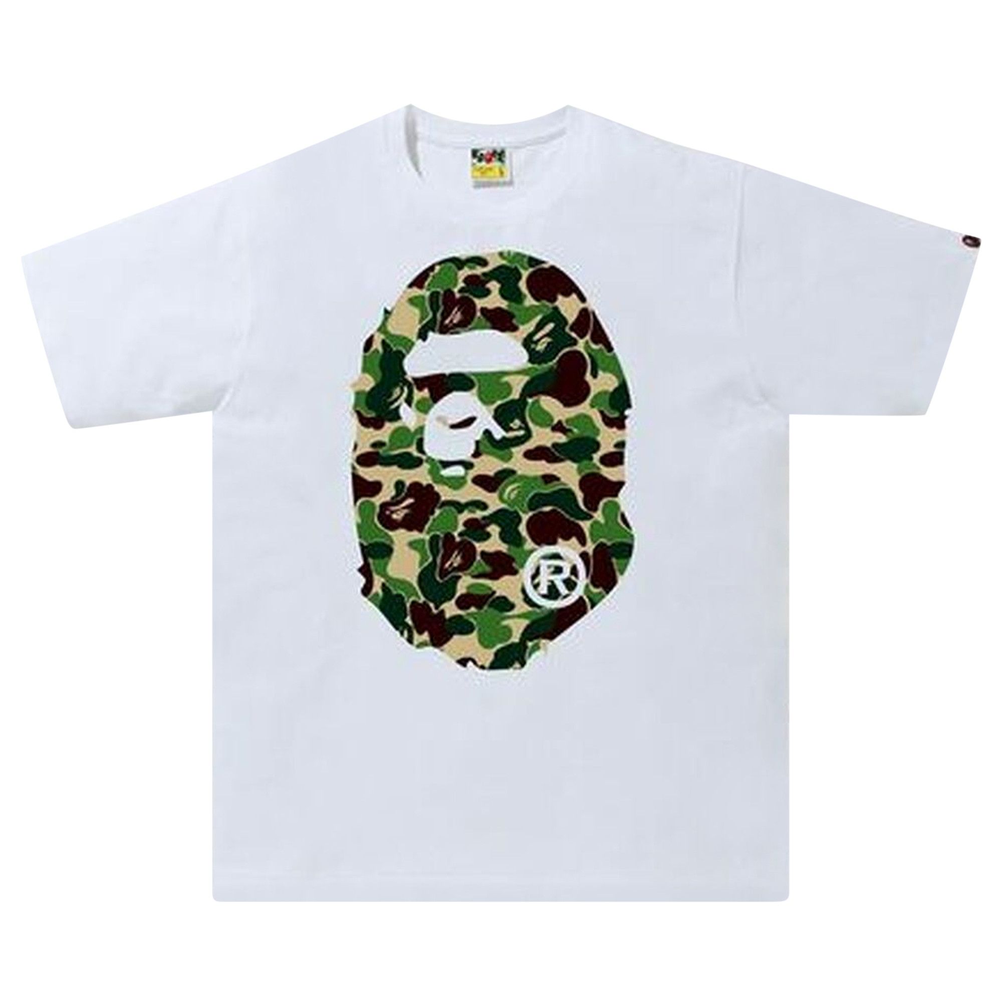 Buy BAPE ABC Camo Big Ape Head Tee 'White/Green' - 1G30 110