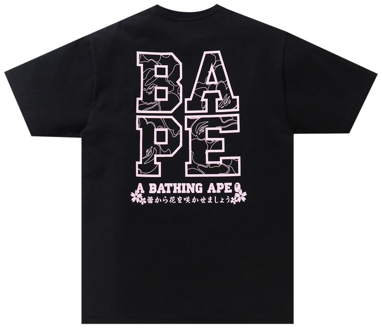 BAPE Sakura Photo Ape Head Tee Black