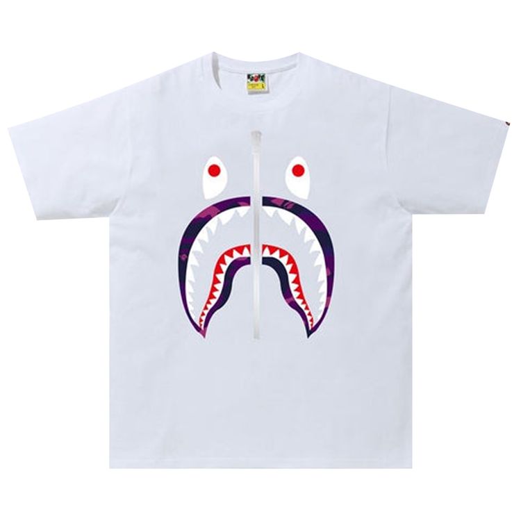 BAPE Color Camo Shark Tee WhitePurple