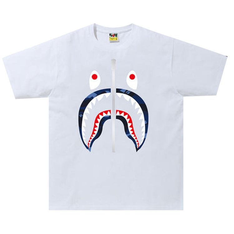 BAPE Color Camo Shark Tee WhiteNavy
