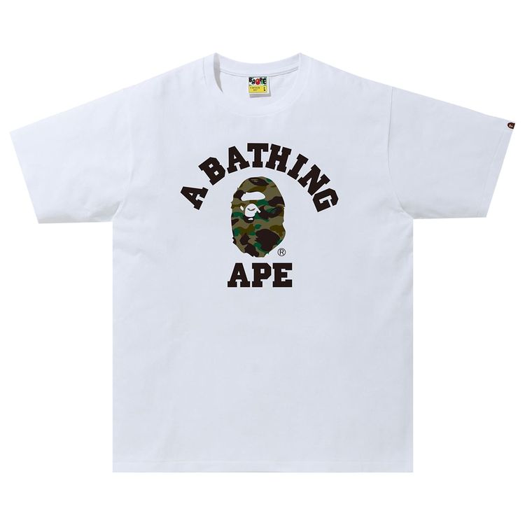 BAPE 1st Camo College Tee WhiteGreen