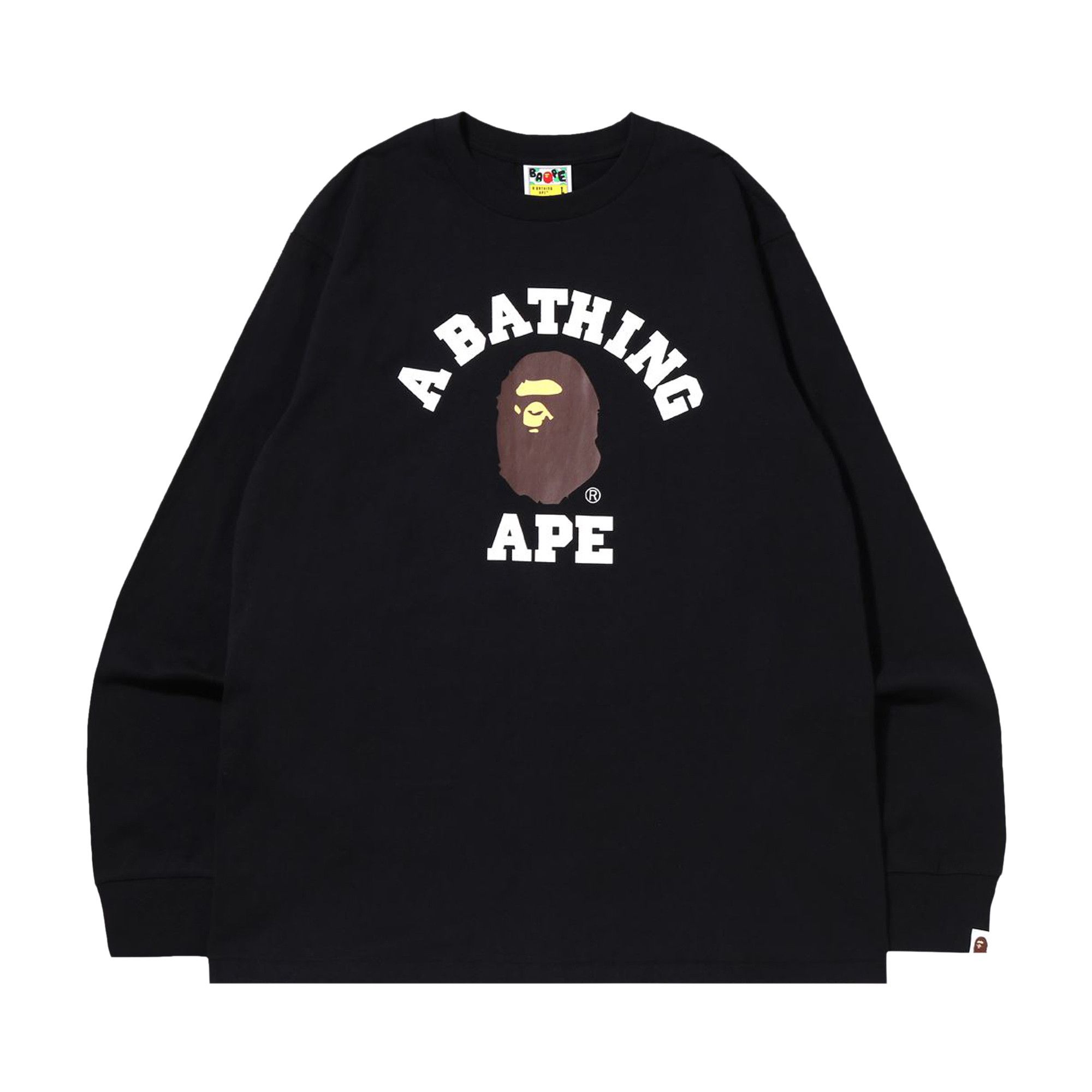 Size xl BAPE College Long Sleeve Tee Black