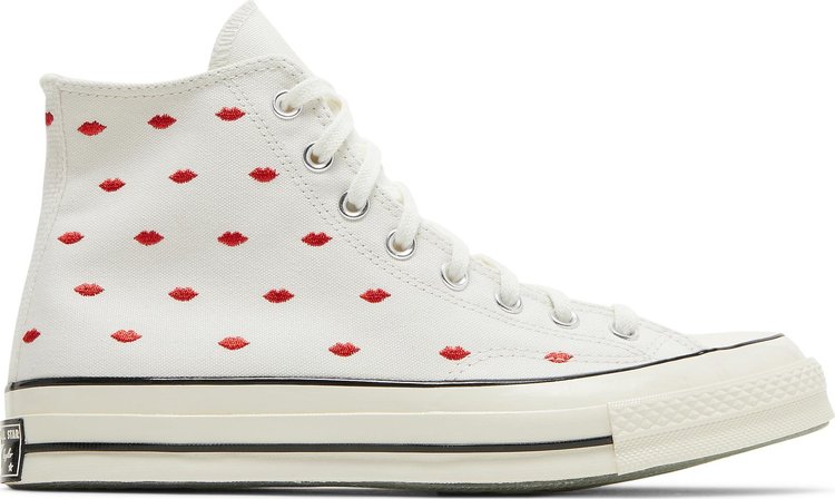 Chuck 70 Embroidered Lips High 'Love Me - Vintage White'