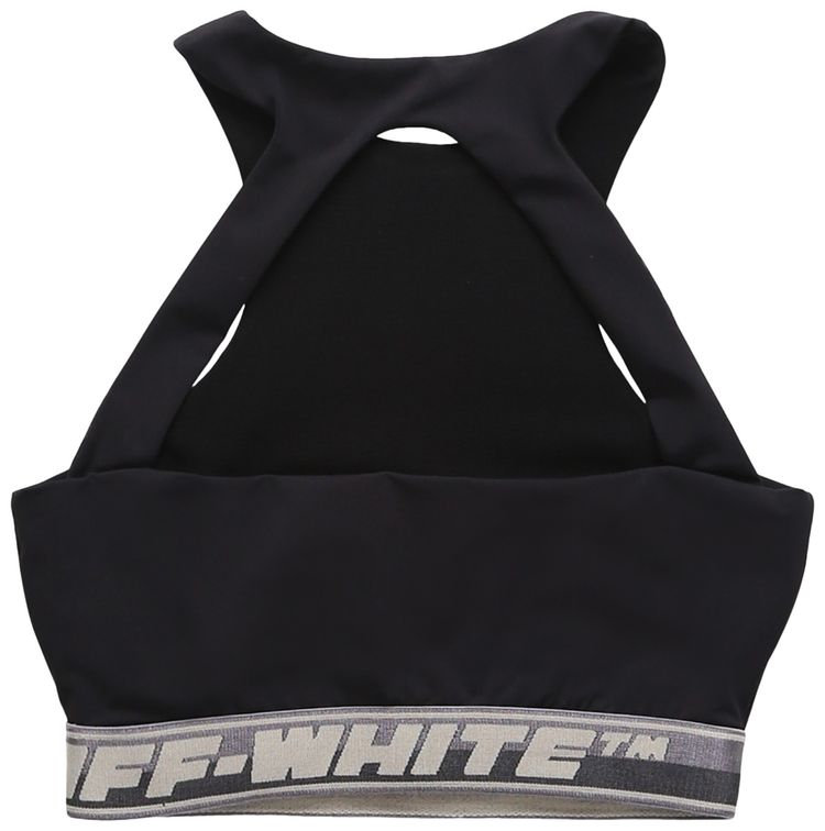 Off White Logo Band Bra Black