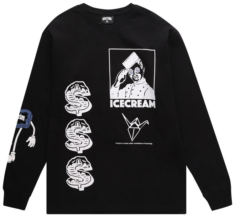 Icecream Fold Long Sleeve Knit Black