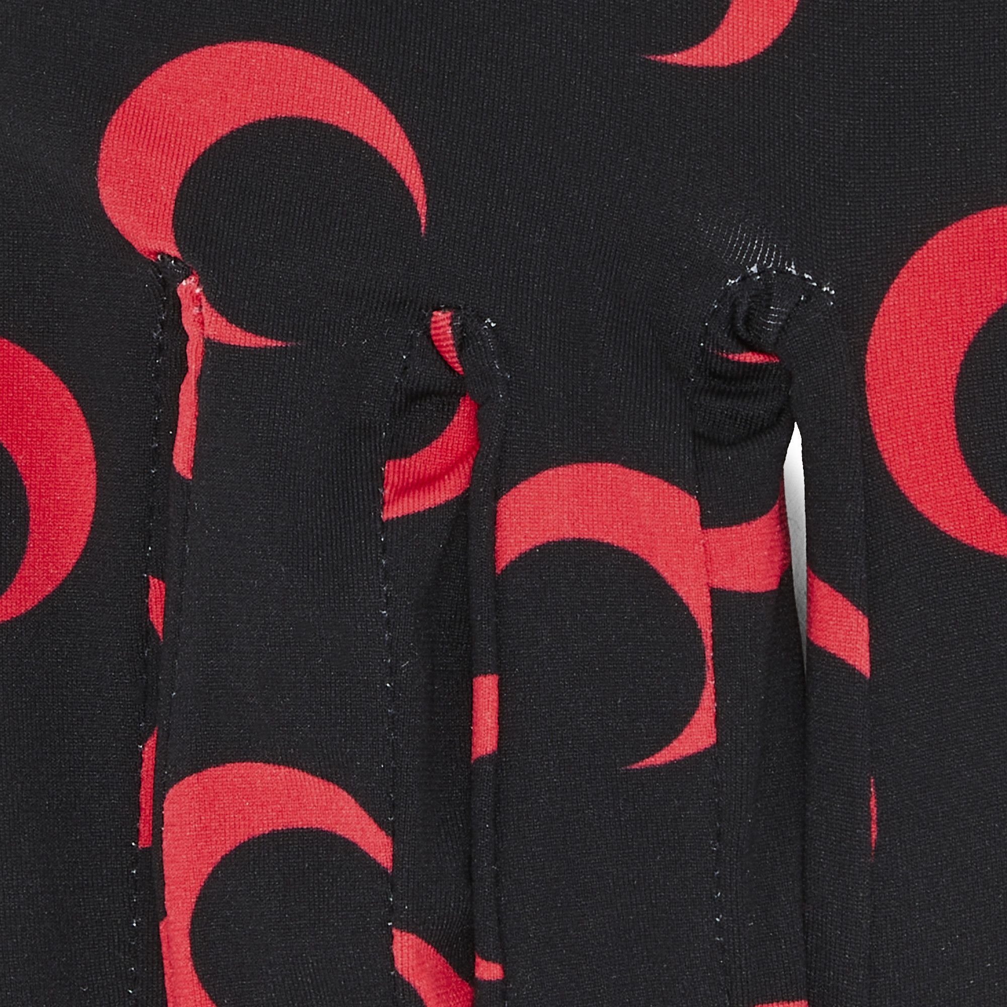 Buy Marine Serre Color Block Moon Logo Print Gloves 'Black