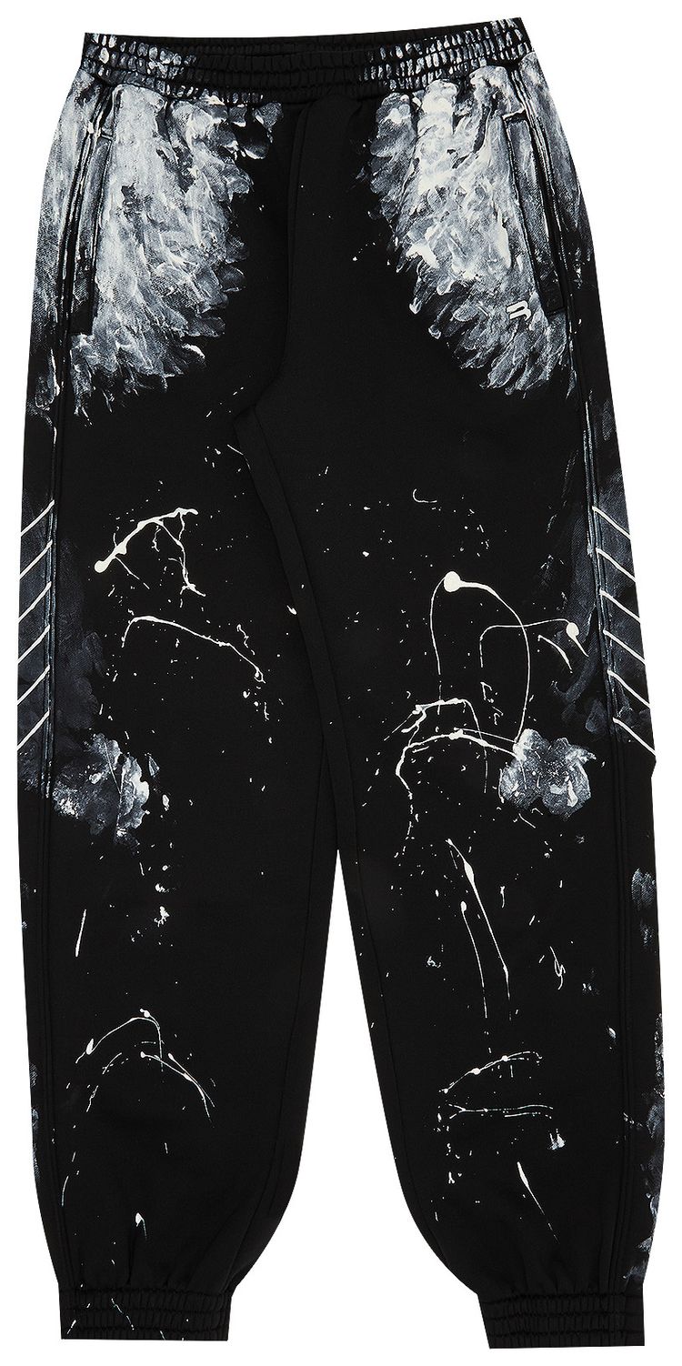 Balenciaga Painterly Print Track Pants Black