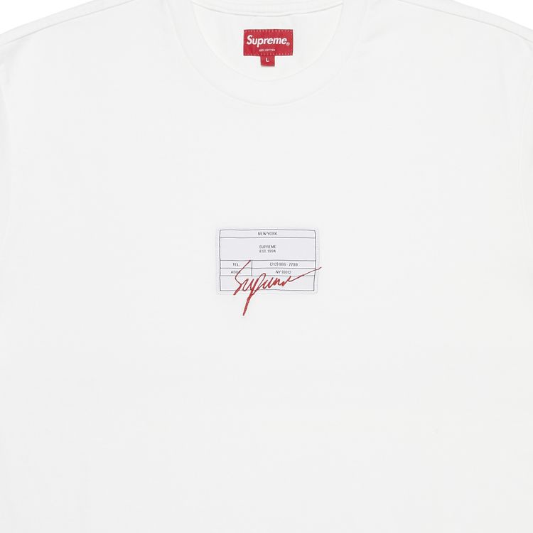 Supreme Signature Label Short Sleeve Top White