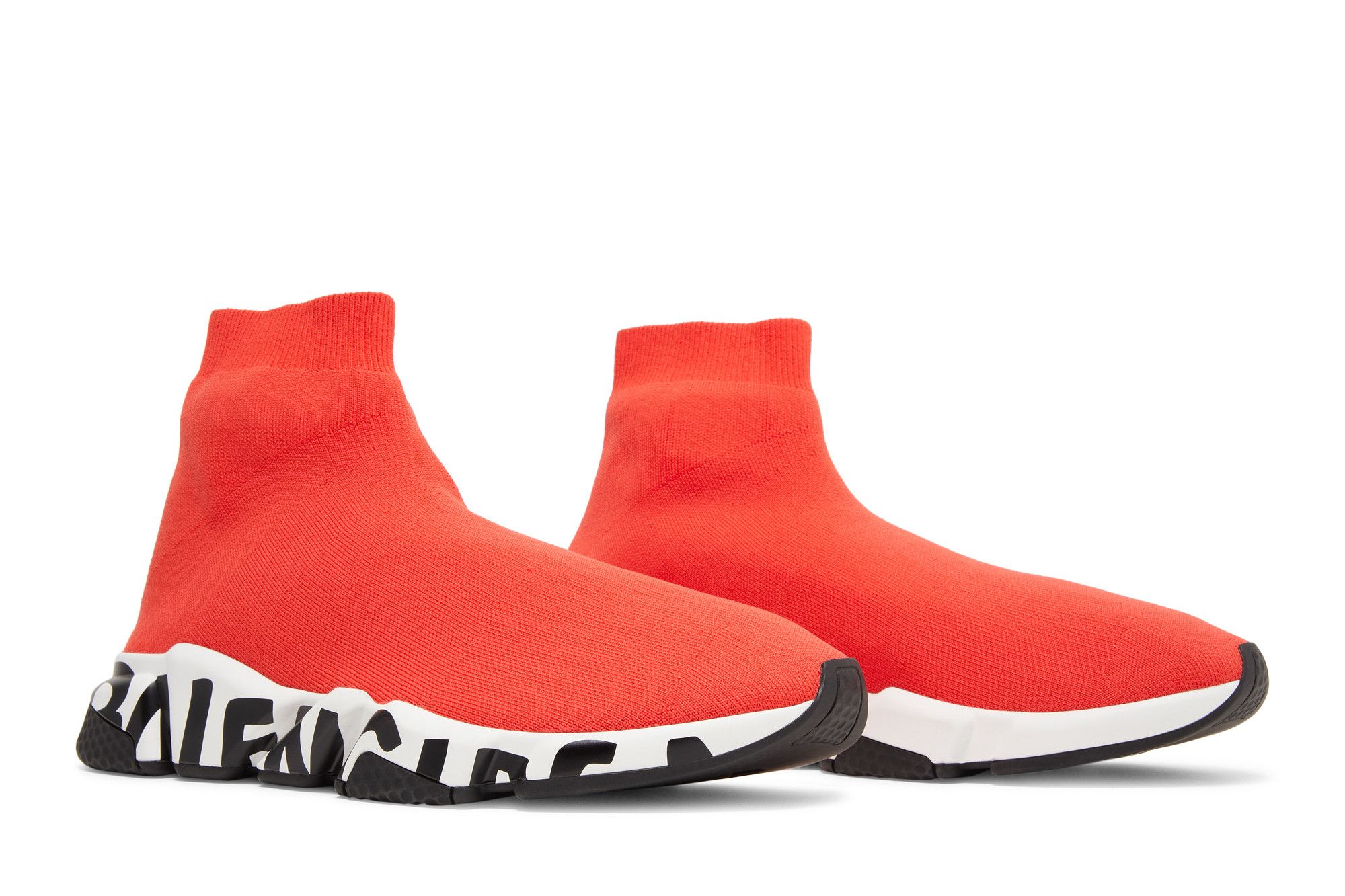 VIP【関税送料無料】希少 BALENCIAGA SPEED SNEAKERS Balenciaga Speed Graffiti Trainers White Black Men's