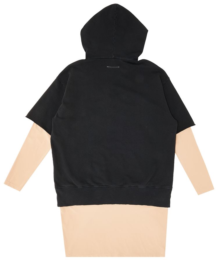 MM6 Maison Margiela Double Layer Hoodie Dress BlackNude
