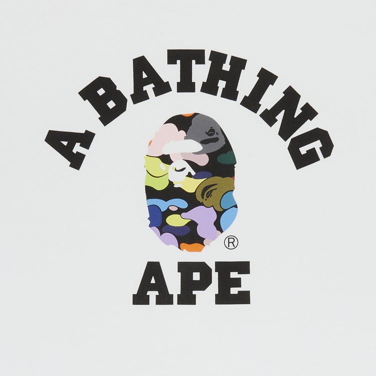 BAPE Multi Camo College Tee WhiteMulticolor