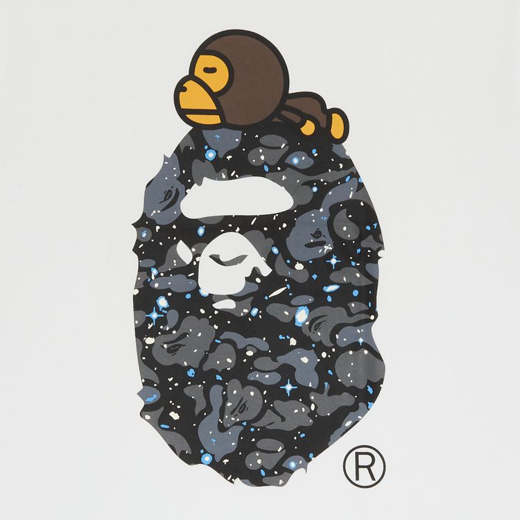BAPE Space Camo Milo On Big Ape Tee White