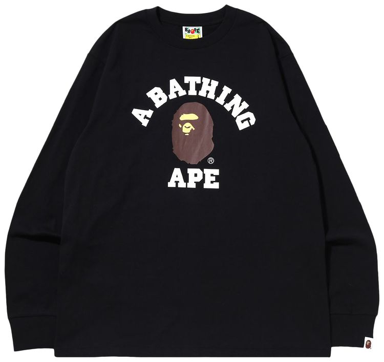 BAPE College Long Sleeve Tee Black