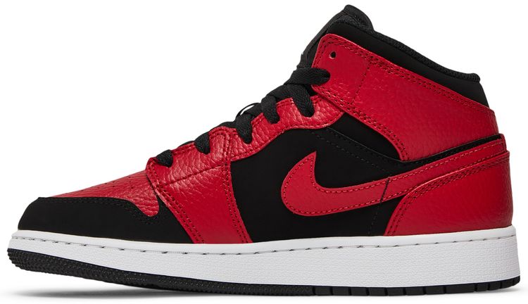 Air Jordan 1 Mid GS Black Gym Red