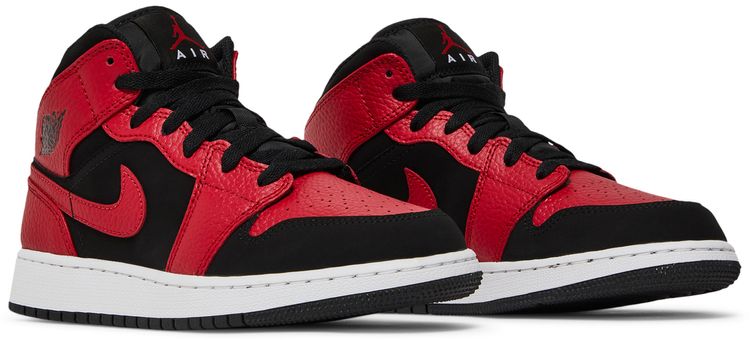 Air Jordan 1 Mid GS Black Gym Red