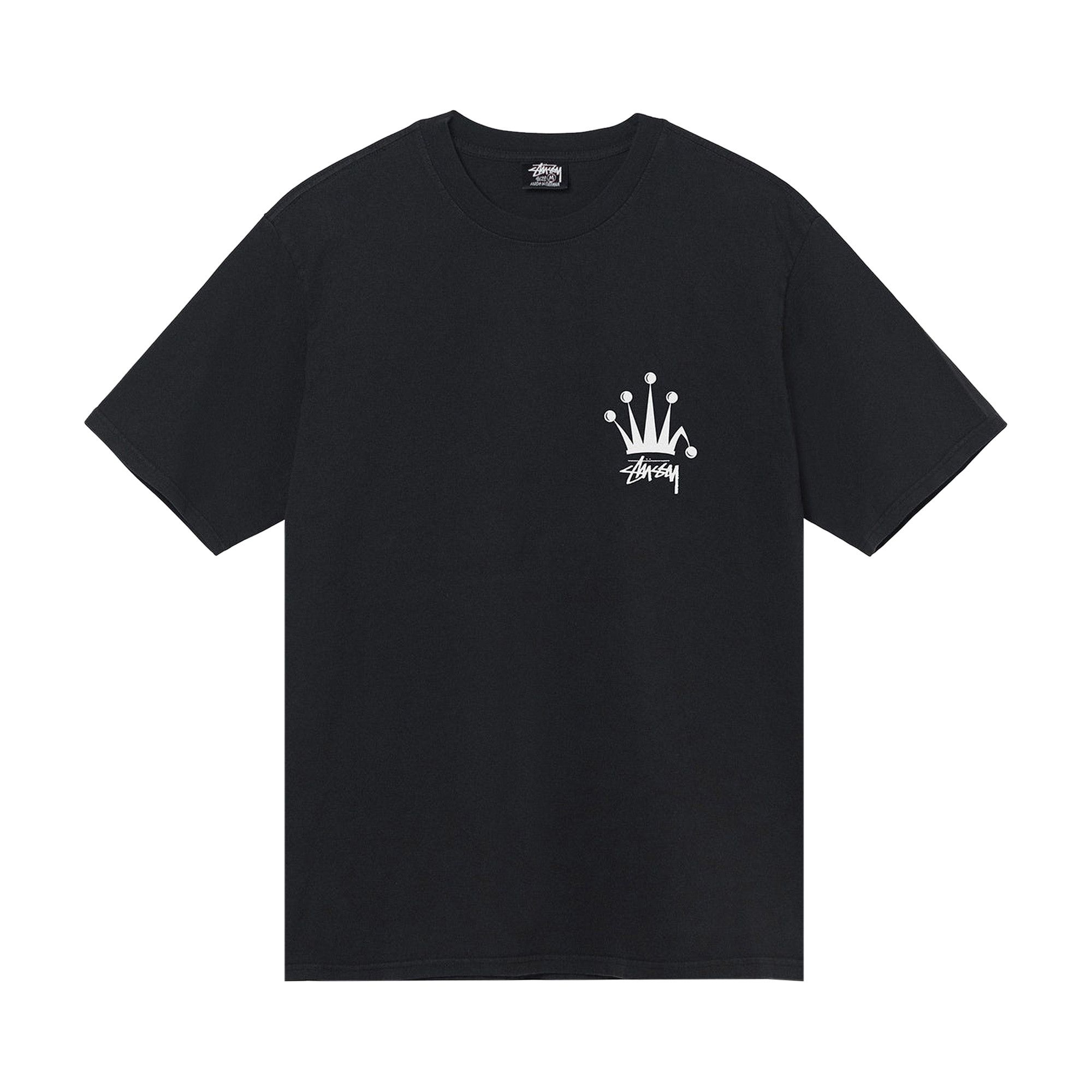 全国宅配無料 Dyed Pigment Crown Regal Stussy T-shirt POIZON - S Black トップス