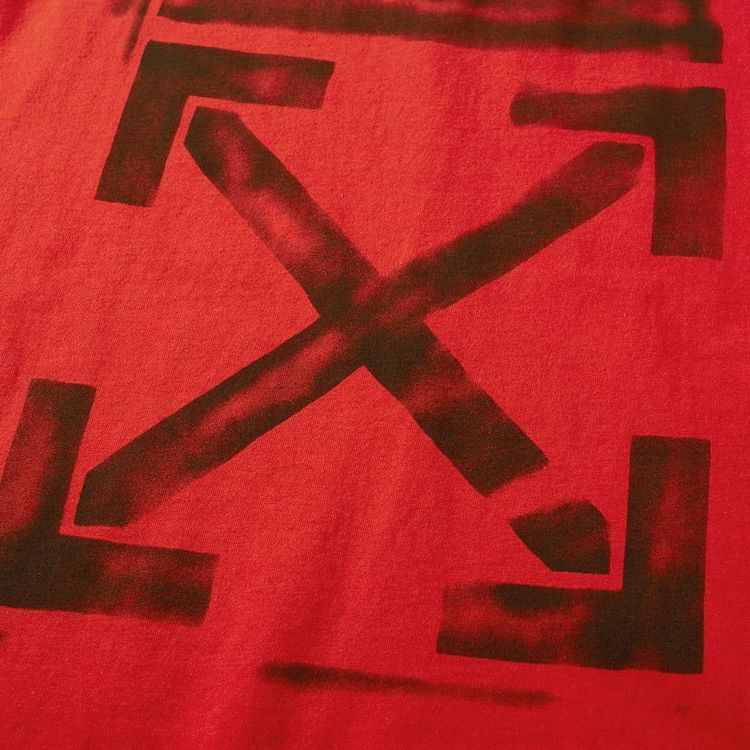 Off White Impressionism Diagonal Stencil Tee Red