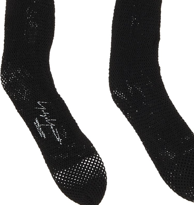 Yohji Yamamoto Lace Logo Socks Black