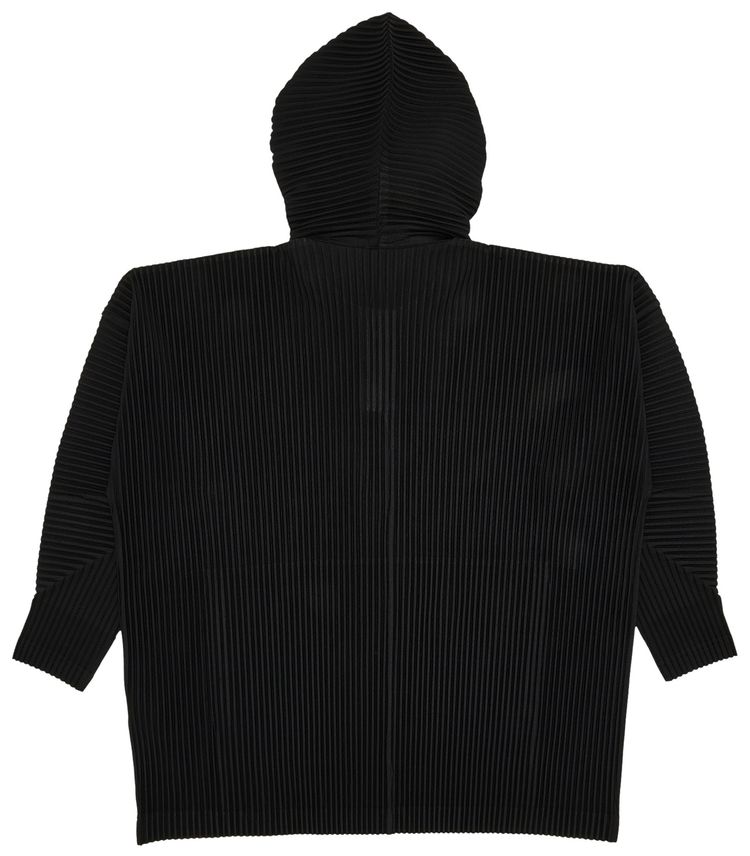 Homme Plisse Issey Miyake Cotton Surface Pleated Hoodie Black