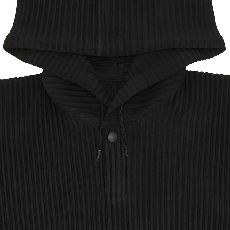 Homme Plisse Issey Miyake Cotton Surface Pleated Hoodie Black